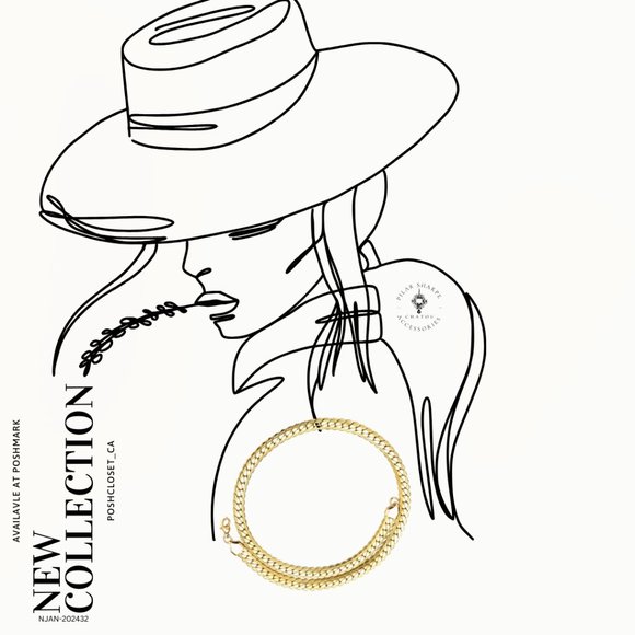 Stainless Steel Flat Necklace Gold - Picture 2 of 2